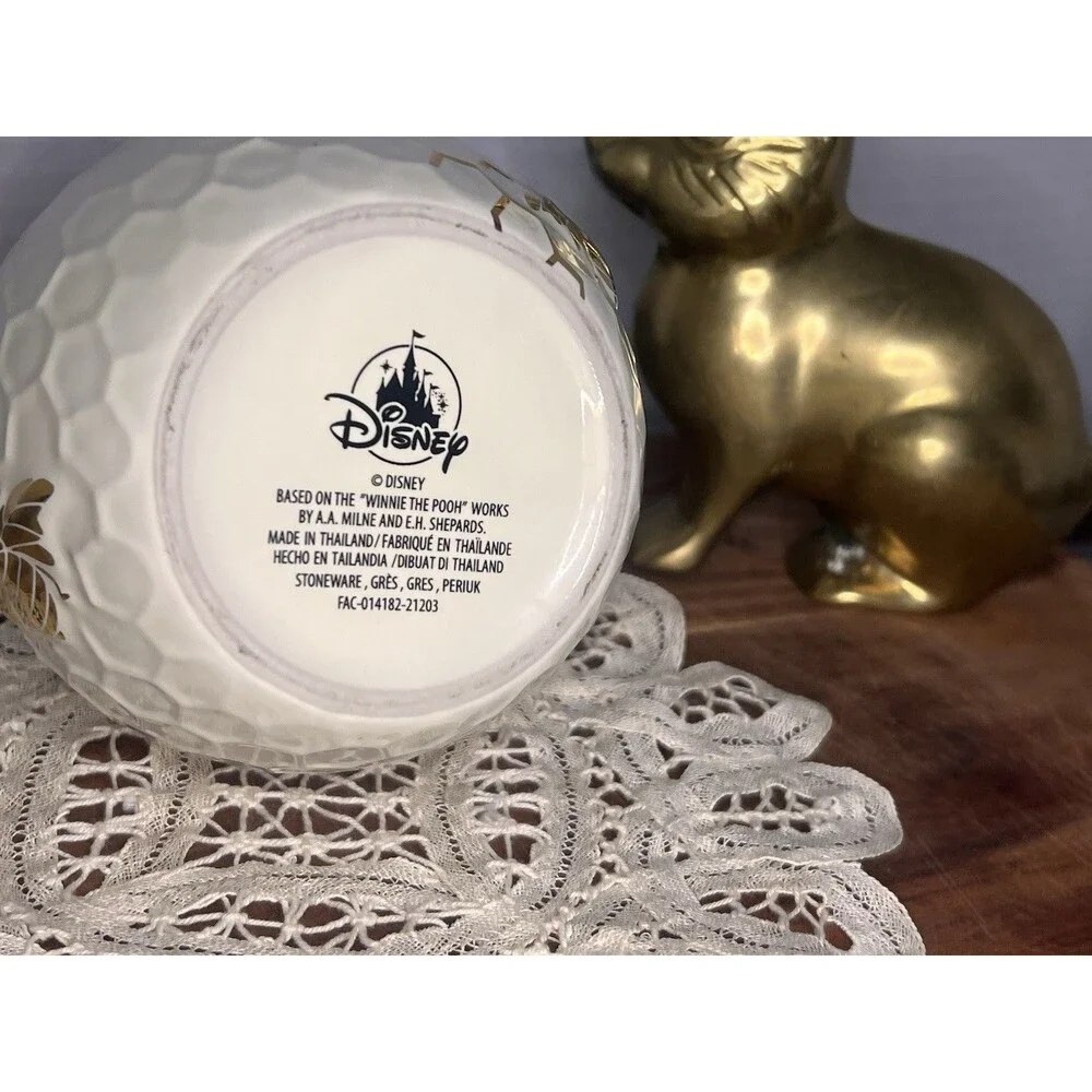 Disney Winnie The Pooh Honey Jar Candle Holder With Gold Lid